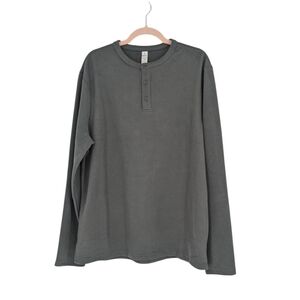 NEW 90 Degree Thermal Henley Long Sleeve Shirt Gray XL outdoor travel basic